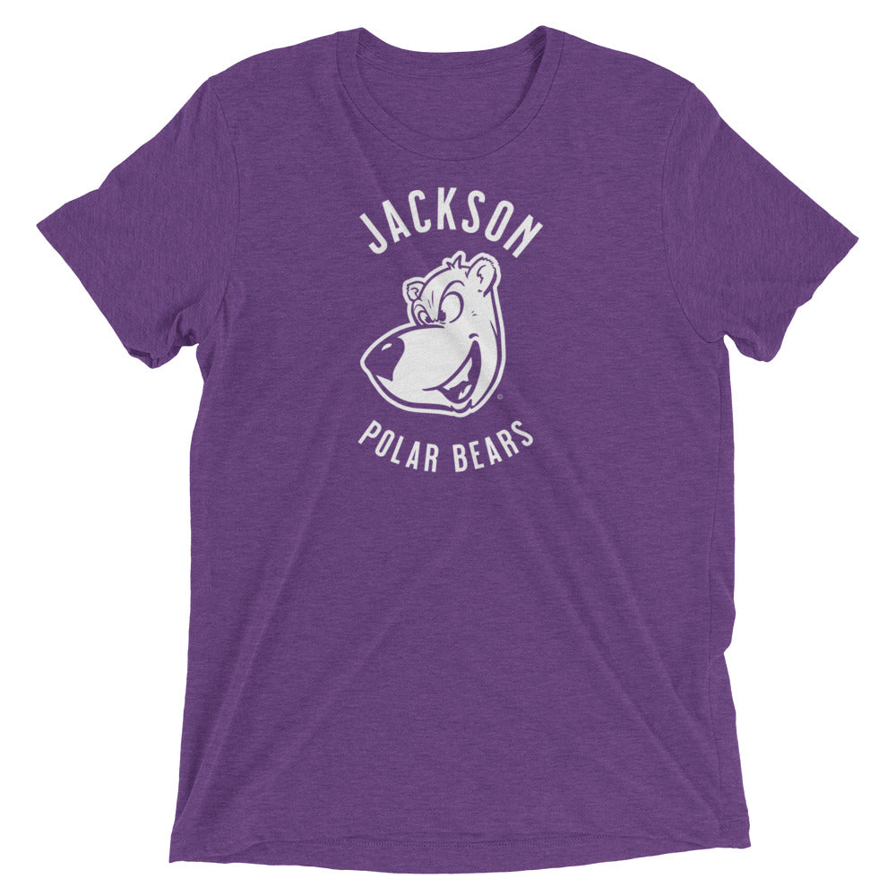 Jackson Polar Bears Classic Cartoon Mascot Purple T-shirt